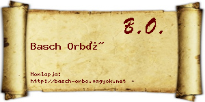 Basch Orbó névjegykártya